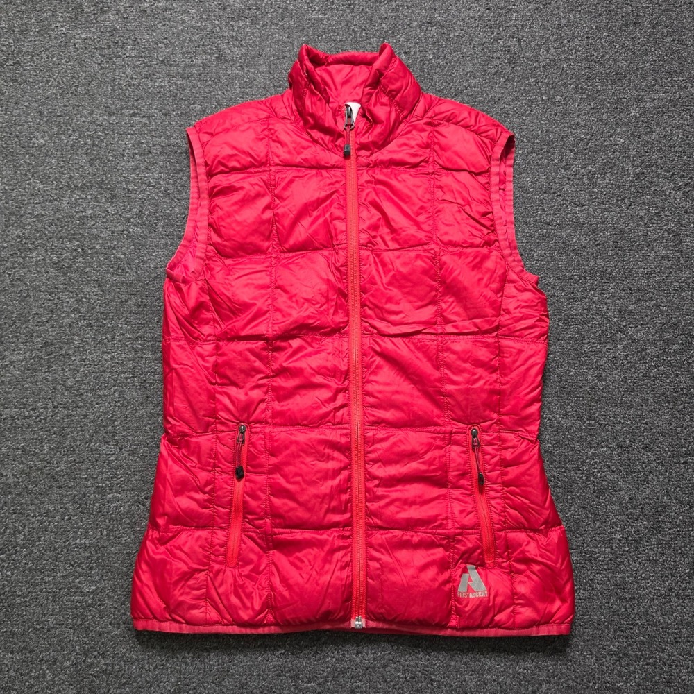 Eddie Bauer First Ascent EB800 Puffer Vest Red Womens Small Fill Down Quilted